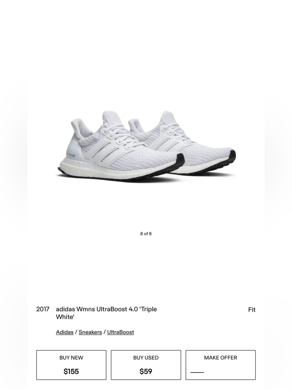 🪞🤍Adidas Ultraboost Primeknit Sneakers in white 5.5- barely worn!🤍🪞 - Picture 1 of 8